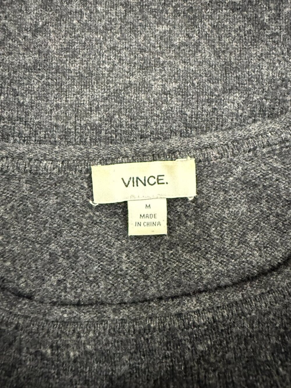 Vince Wool Cashmere Scoop Neck High Low Hem Sweater Charcoal Size M - Picture 4 of 7